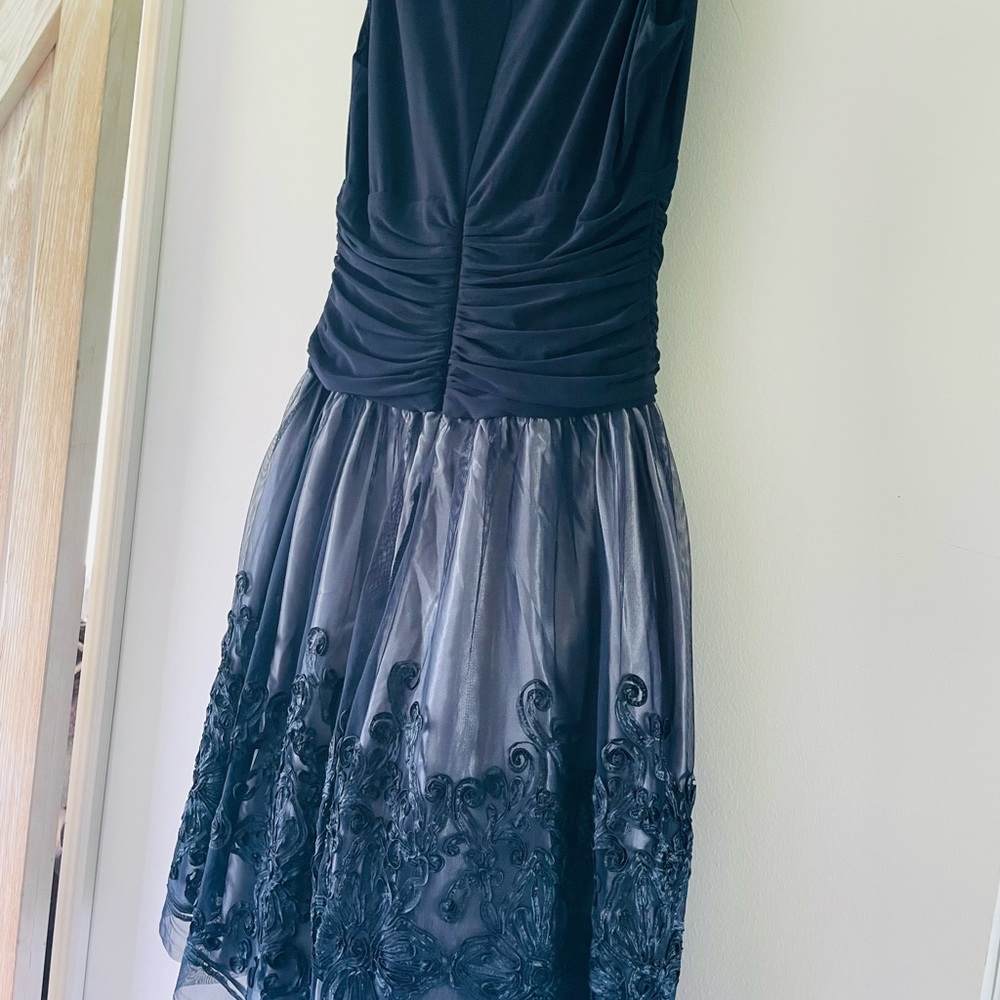 Deep Blue Ruffle Dress - Picture 6 of 7